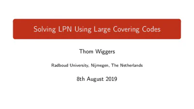 Solving LPN Using Large Covering Codes featured image